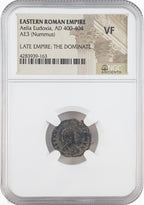Aelia Eudoxia AE3 Nummus AD 400-404 NGC VF Ancient Roman Coin