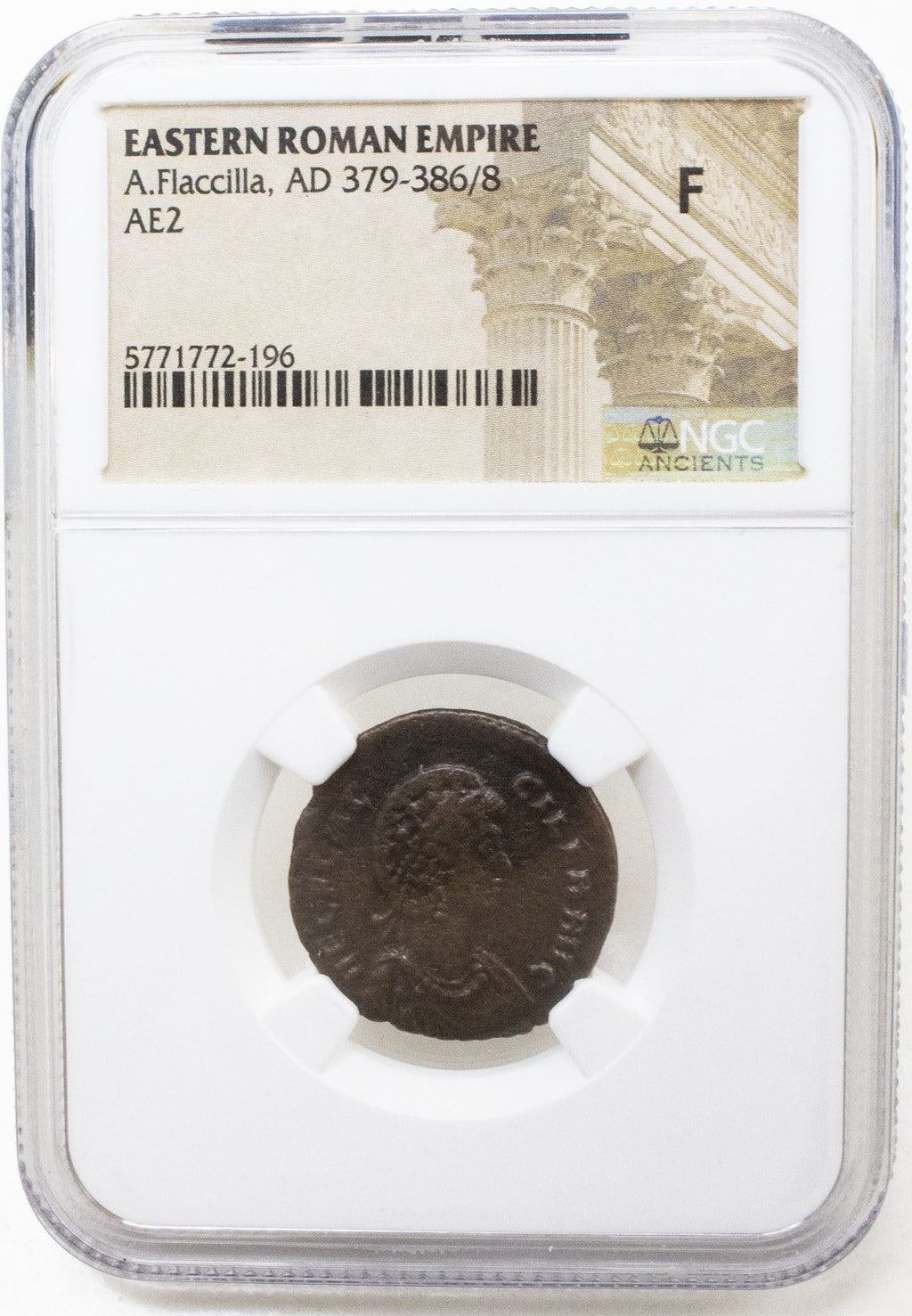 Aelia Flacilla AE2 AD 379-386 NGC F Ancient Roman Coin