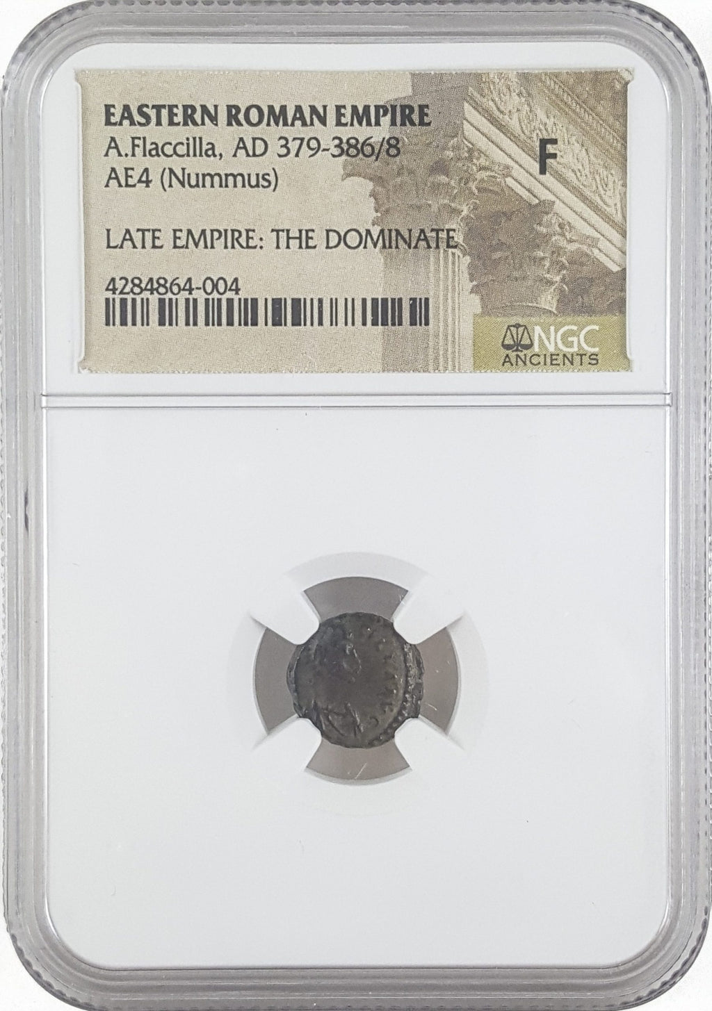 Aelia Flacilla AE4 Nummus AD 379-386 NGC F Ancient Roman Coin — image 4