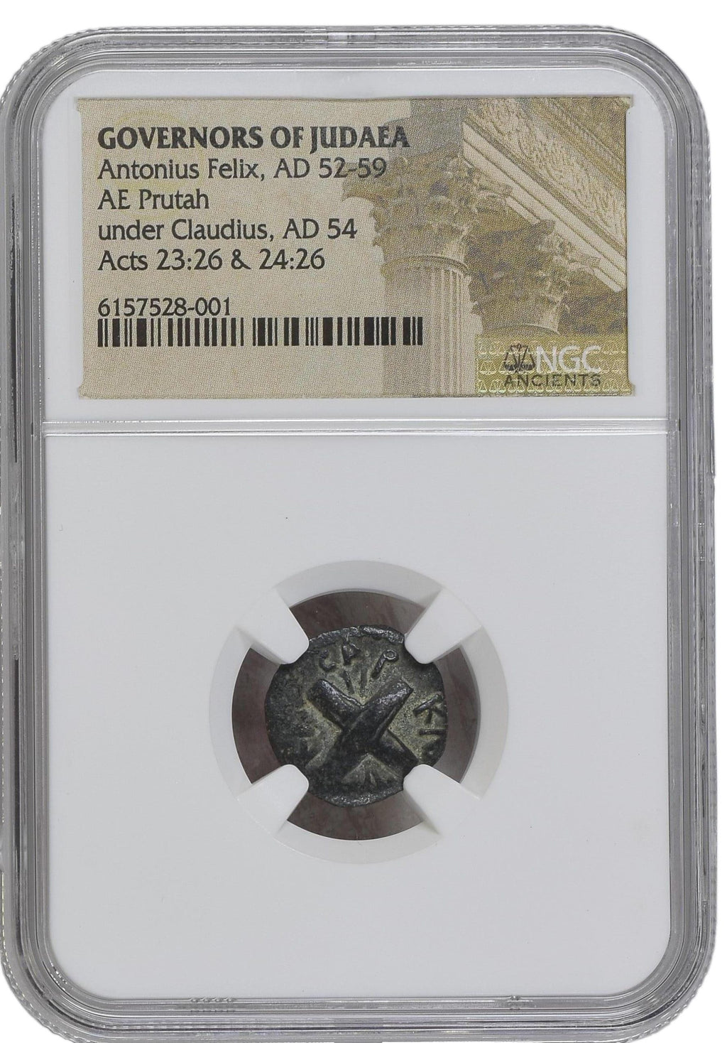 Antonius Felix Judaea AE Prutah AD 52-59 NGC HG Ancient — image 4
