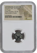 Antonius Felix Judaea AE Prutah AD 52-59 NGC HG Ancient — image 4