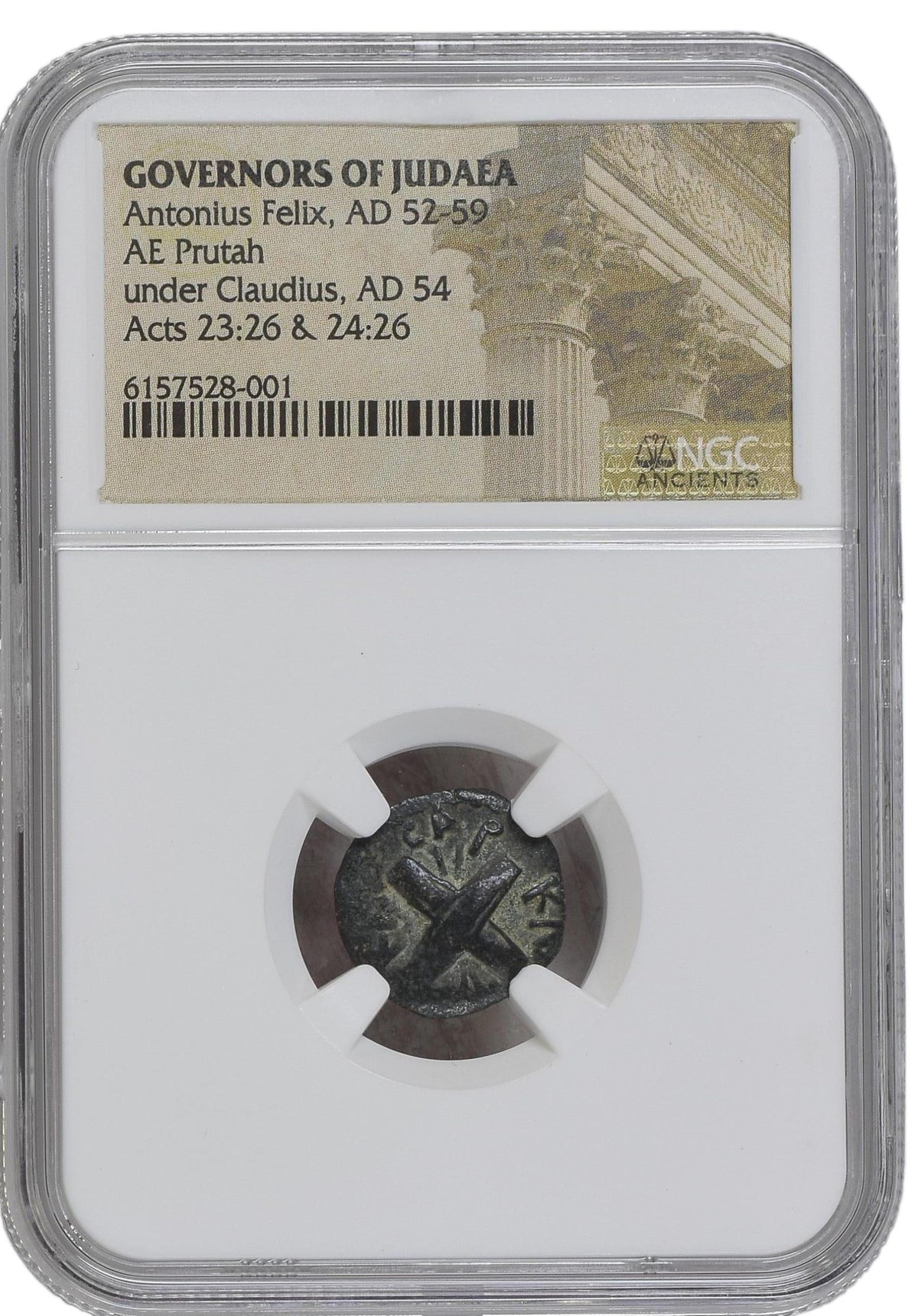 Antonius Felix Judaea AE Prutah AD 52-59 NGC HG Ancient