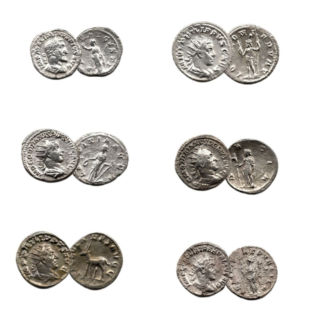 The Age of Chaos: Box of 6 Roman Coins from the Crisis of Third Century - image 2