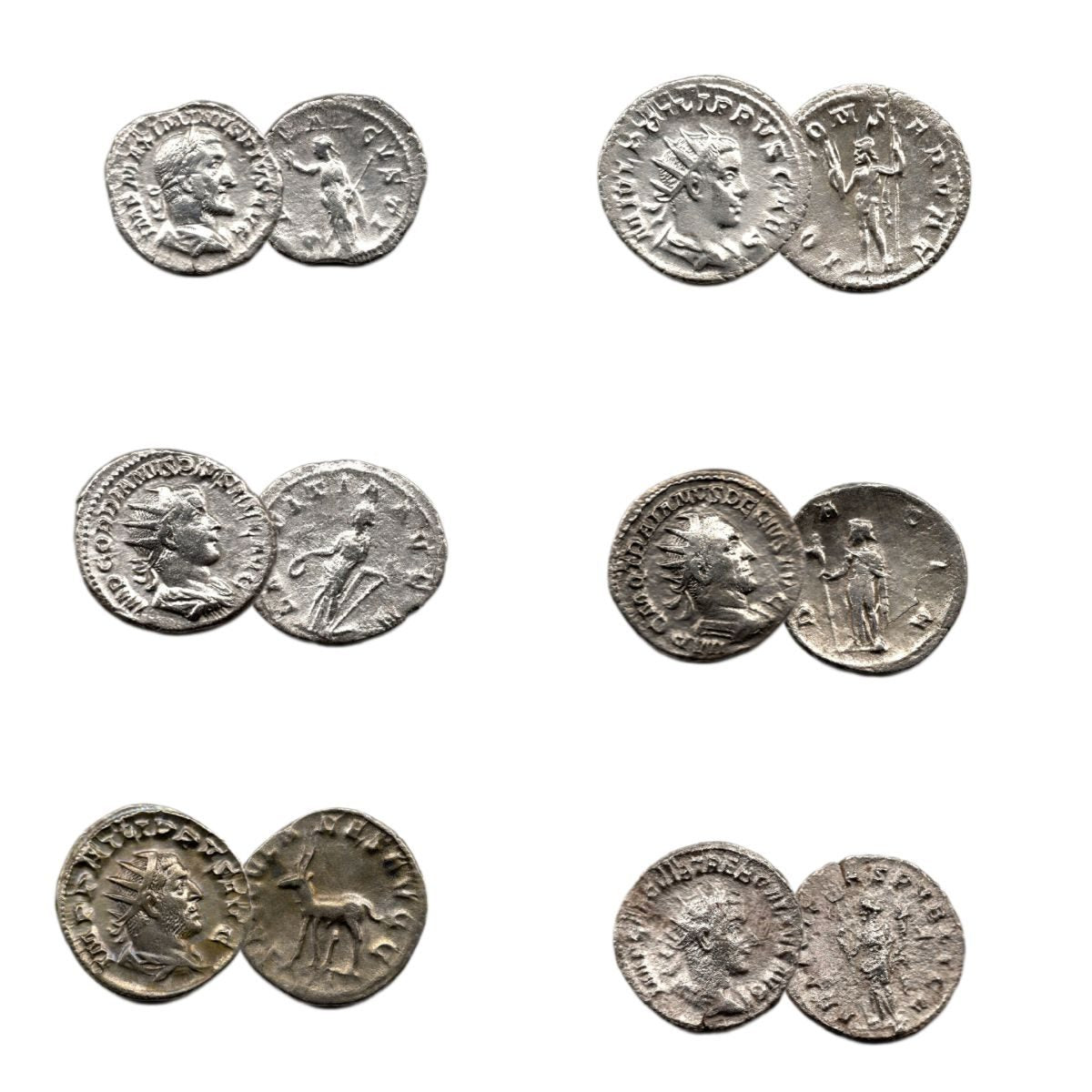 The Age of Chaos: Box of 6 Roman Coins from the Crisis of Third Century - image 2