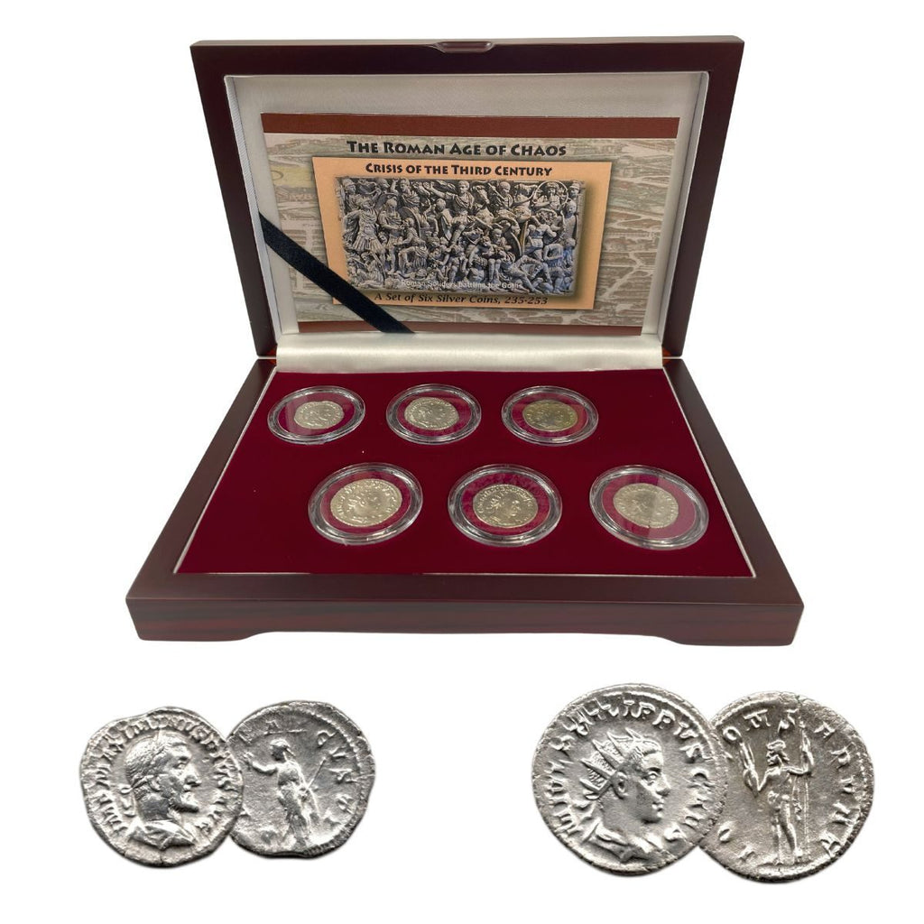 The Age of Chaos: Box of 6 Roman Coins from the Crisis of Third Century