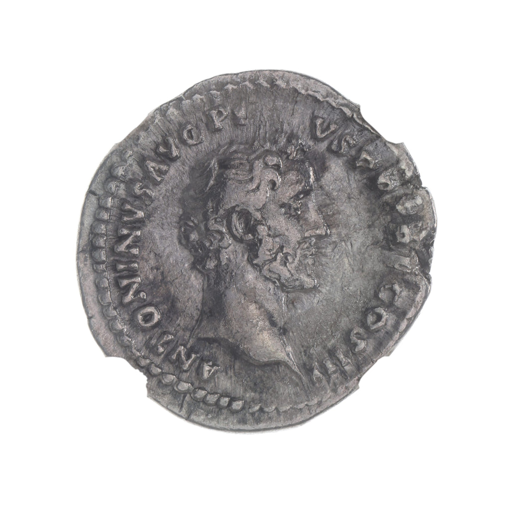 Antoninus Pius (AD 138–161) Roman Empire AR Denarius NGC VF representative stock photograph 3