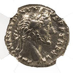 Antoninus Pius (AD 138–161) Roman Empire AR Denarius NGC XF representative stock photograph 3