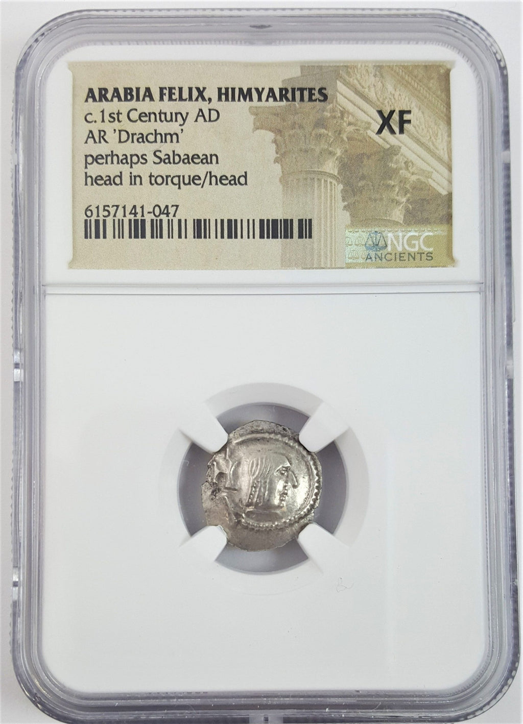 Arabia Felix Himyarites Silver Drachm 1st Century NGC XF Ancient
