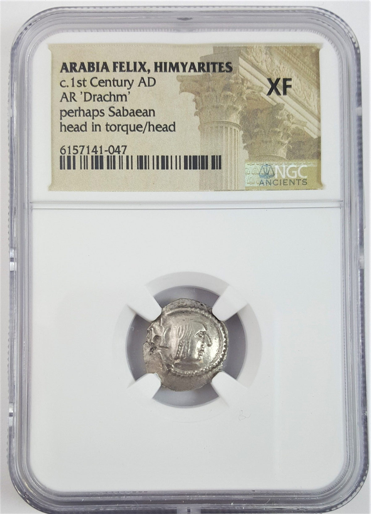 Arabia Felix Himyarites Silver Drachm 1st Century NGC XF Ancient