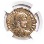 Arcadius (AD 383–408) Eastern Roman Empire AE2 Nummus NGC F representative stock photograph 3