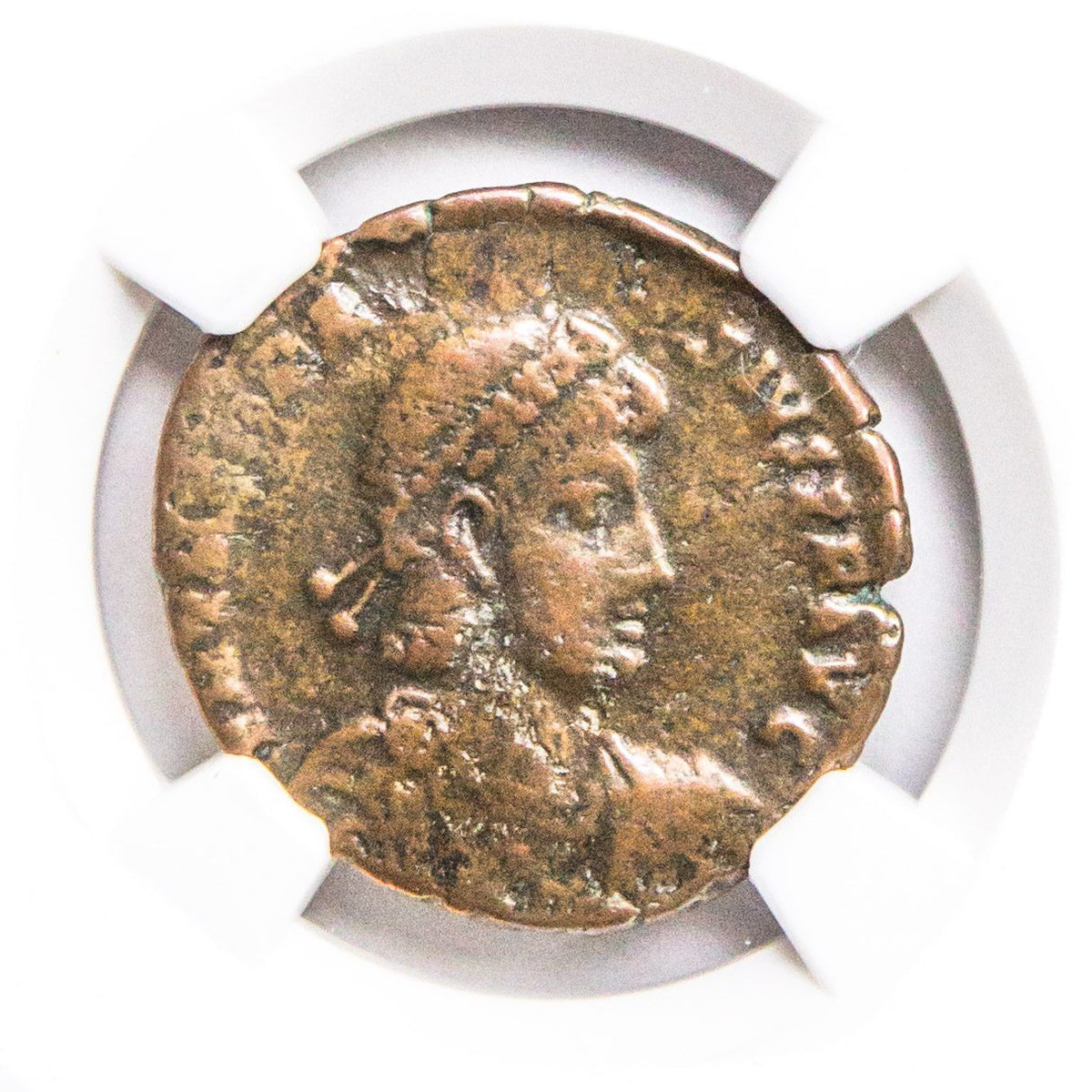 Arcadius (AD 383–408) Eastern Roman Empire AE2 Nummus NGC F representative stock photograph 3