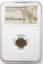 Arcadius AE4 Nummus AD 383-408 NGC F Ancient Roman Coin — image 4