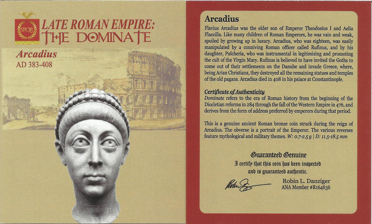 Arcadius AE4 Nummus AD 383-408 NGC XF Ancient Roman Coin — image 3