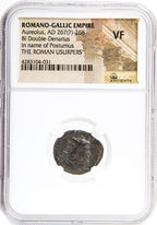 Aureolus Billon Double-Denarius AD 267-268 Postumus NGC VF Roman Coin — image 4