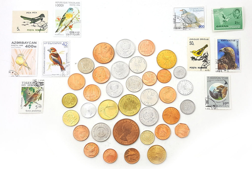 Bird Coins of the World: A Set of 33 Coins and 10 Stamps - image 2