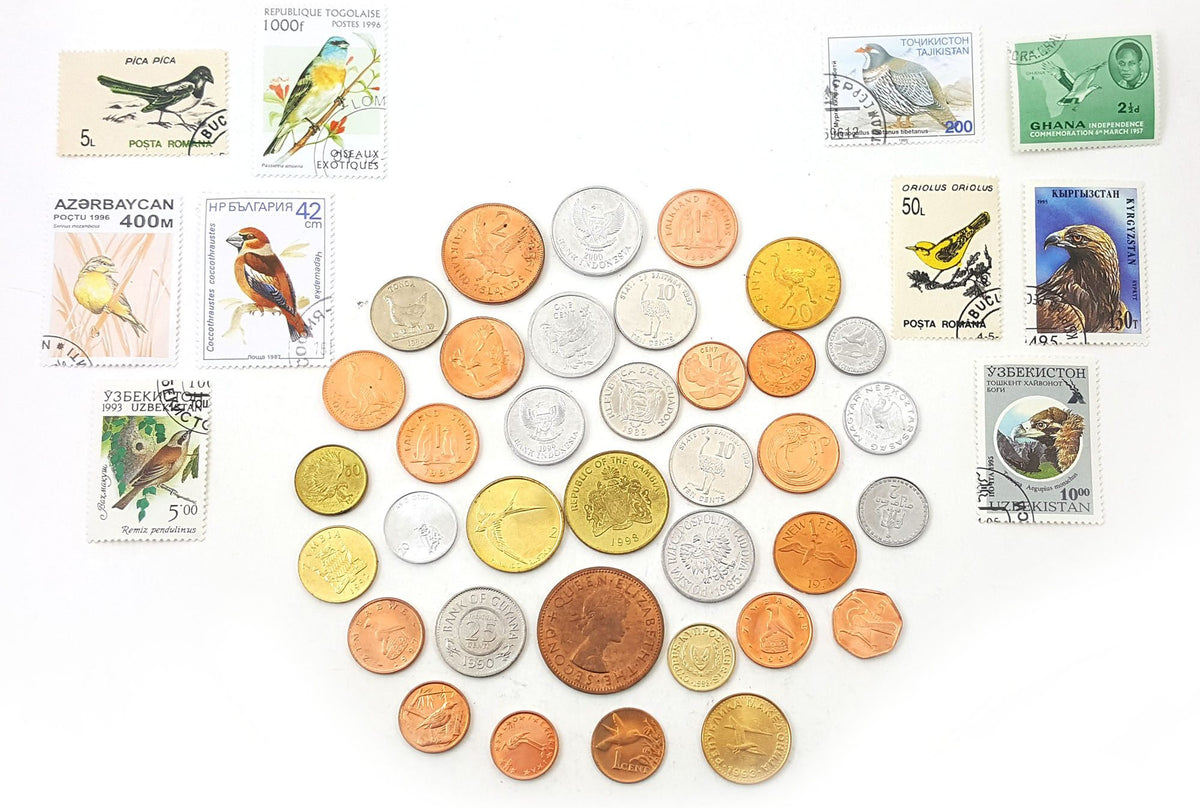 Bird Coins of the World: A Set of 33 Coins and 10 Stamps - image 2