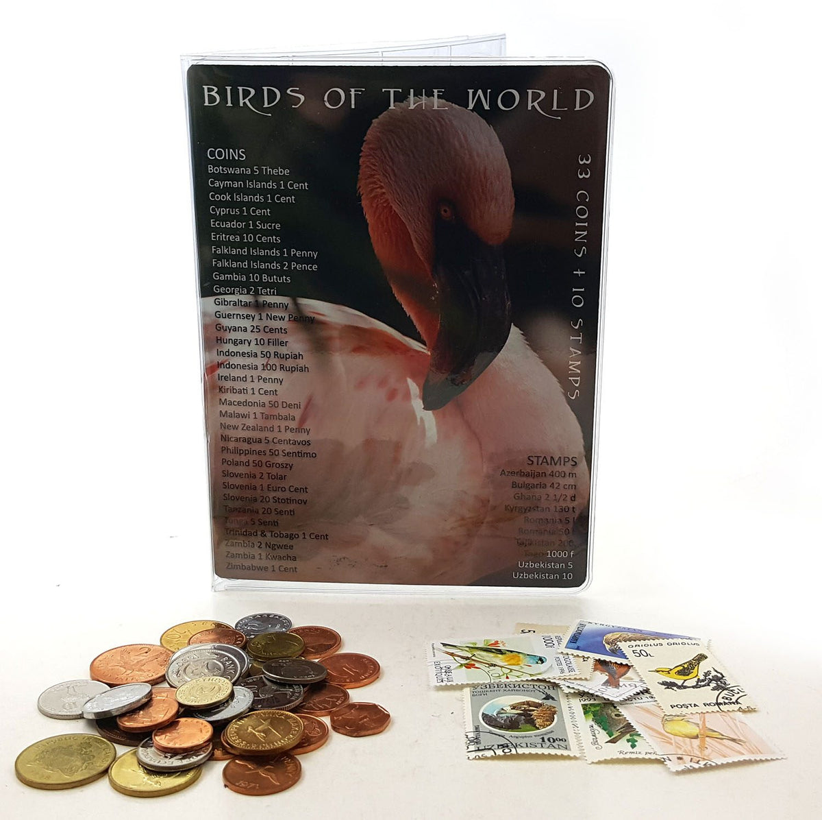 Bird Coins of the World: A Set of 33 Coins and 10 Stamps