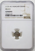 Bela II Silver Denar 1131-1141 NGC Genuine Coin