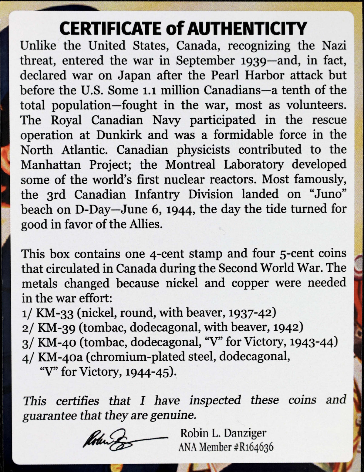Canada at War: A Five Piece Boxed Set(VF-XF) - image 4