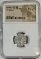 Caracalla AR Denarius AD 198-217 NGC CH-VF Ancient Roman Coin