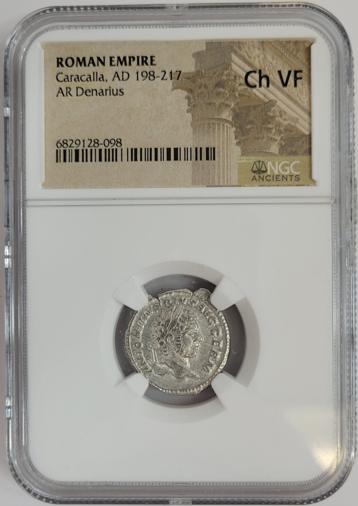 Caracalla AR Denarius AD 198-217 NGC CH-VF Ancient Roman Coin