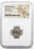 Caracalla AR Denarius AD 198-217 Issue as Caesar NGC F Ancient Roman Coin