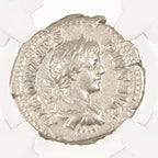 Caracalla AR Denarius AD 198-217 NGC VF Ancient Roman Coin — image 2