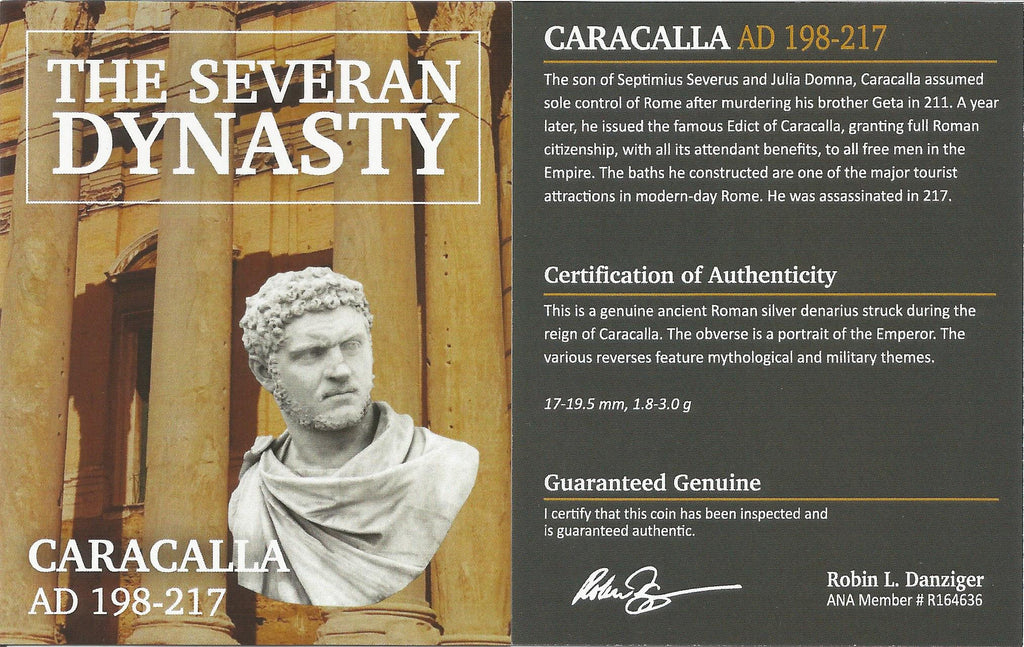 Caracalla AR Denarius AD 198-217 NGC VF Ancient Roman Coin — image 3