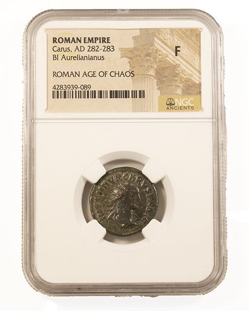 Carus (AD 282–283) Roman Empire AE Antoninianus NGC F representative stock photograph