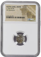 Celtic Tribes (1st Century BC) Ancient Gaul AR Quinarius NGC (LG Tier) representative stock photograph