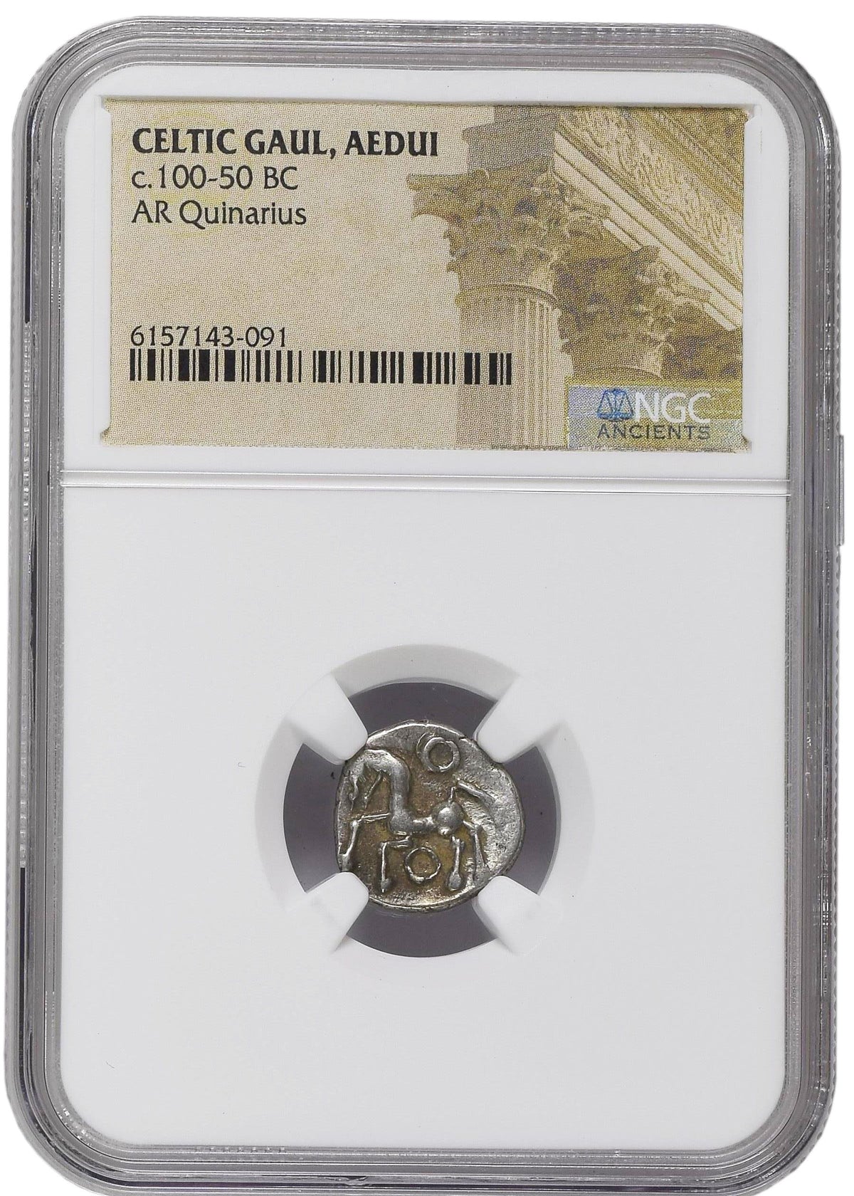 Celtic Tribes (1st Century BC) Ancient Gaul AR Quinarius NGC (LG Tier) representative stock photograph