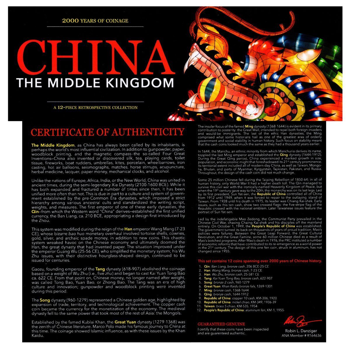 China: The Middle Kingdom. A 12-Piece Retrospective Collection (Twelve-Coin - image 3