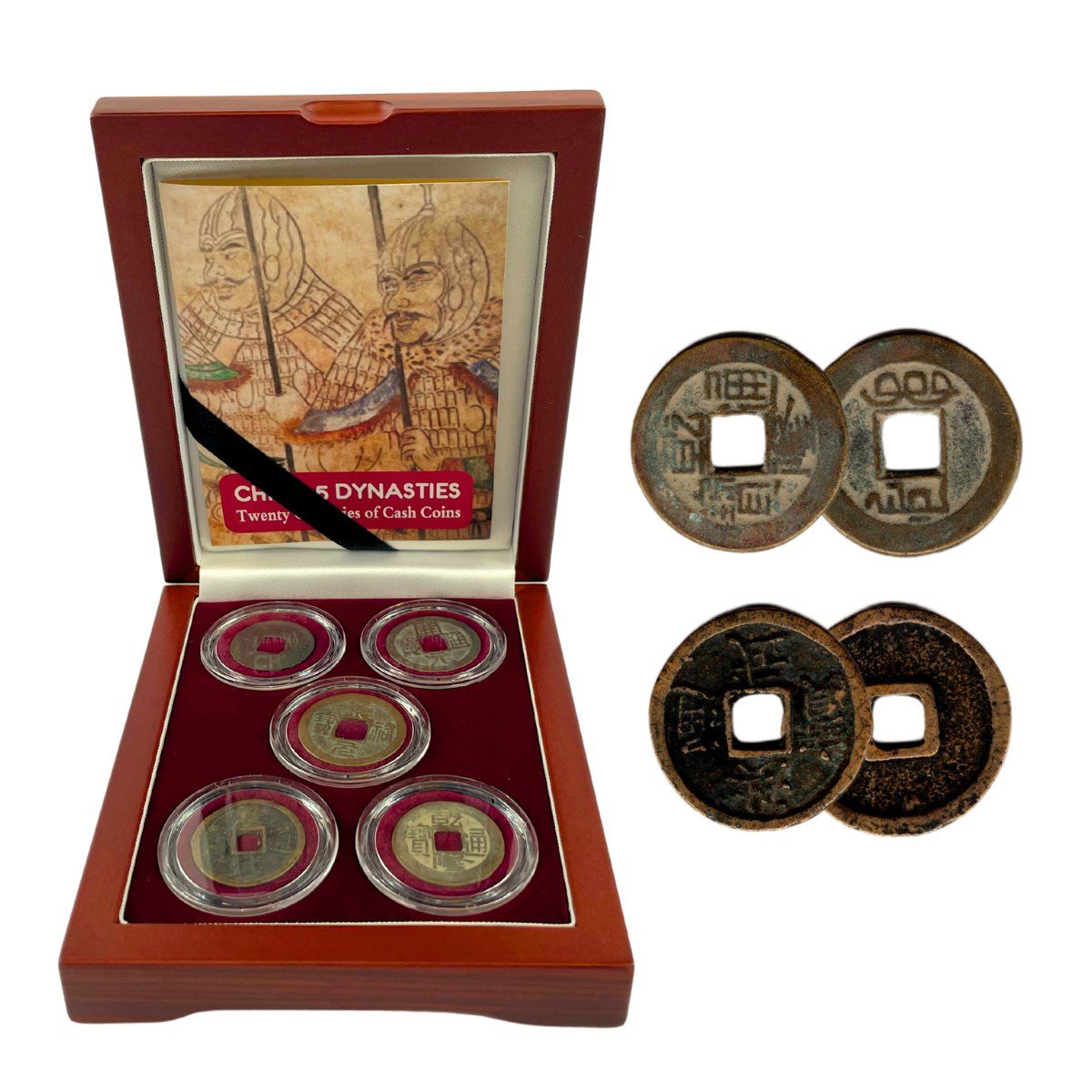China 5 Dynasties Box: Twenty Centuries of Cash Coins (Five-Coin Box)