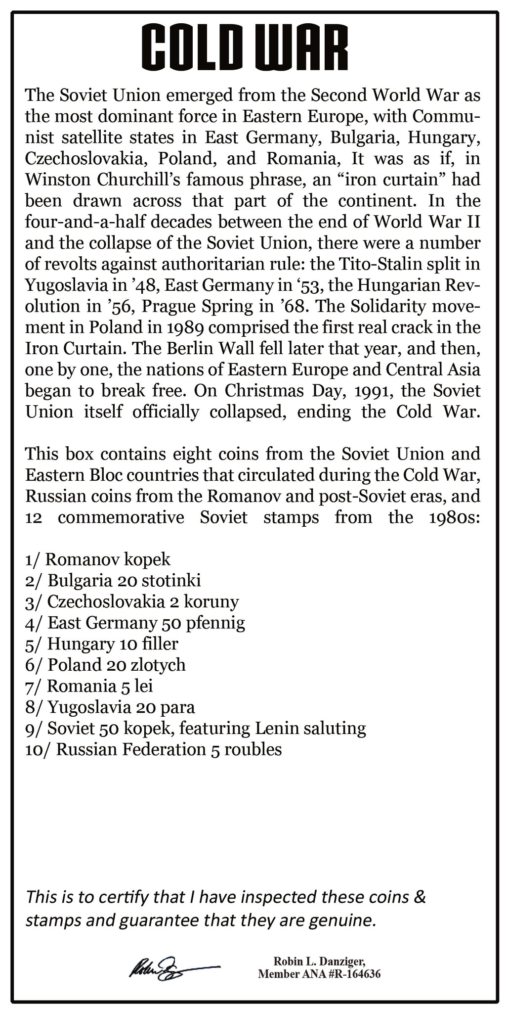Cold War: The Rise & Fall of the Soviet Union and the Iron Curtain (10 Coin Box) - image 5