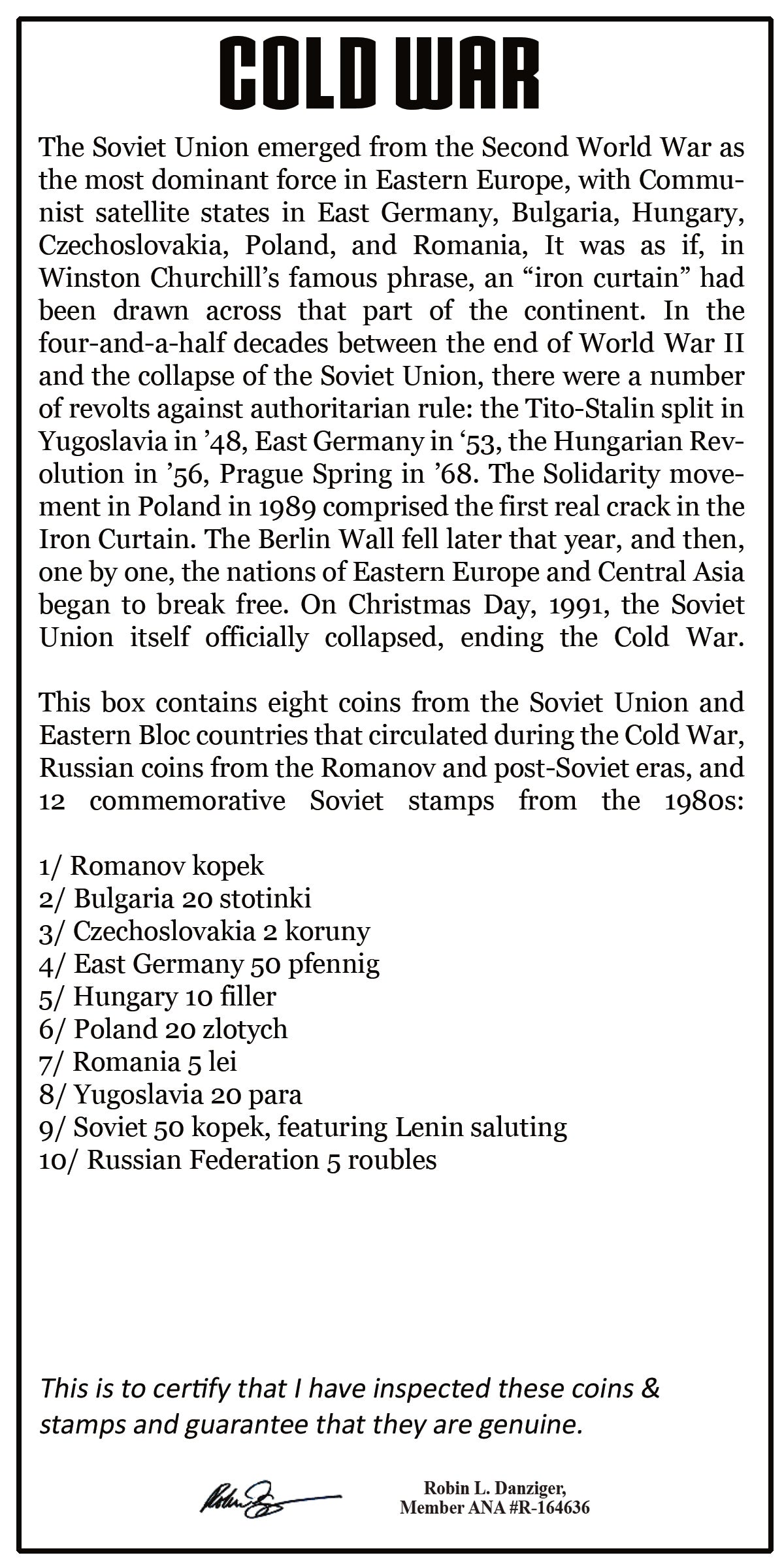 Cold War: The Rise & Fall of the Soviet Union and the Iron Curtain (10 Coin Box) - image 5