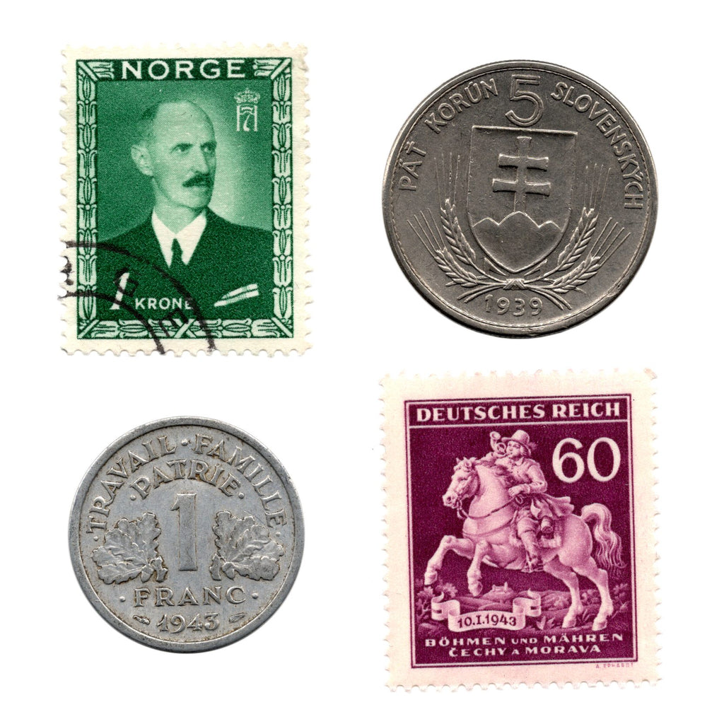 Collaborators: A Four-Piece Box Set of Coins and Stamps from Regimes that Helped - image 3