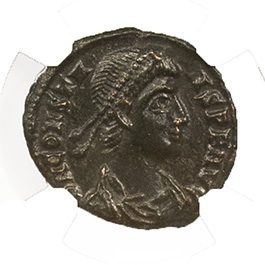 Constans Late Roman Bronze Coin AD 337-350 NGC AU Ancient — image 2