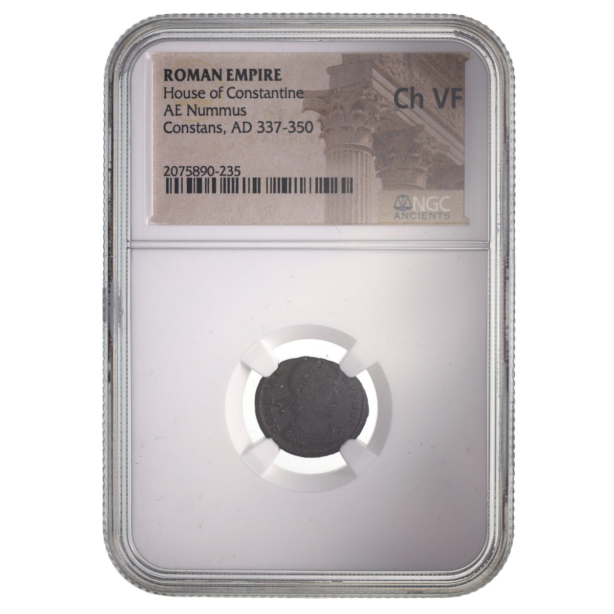 Constans Late Roman Bronze Coin AD 337-350 NGC CH-VF Ancient