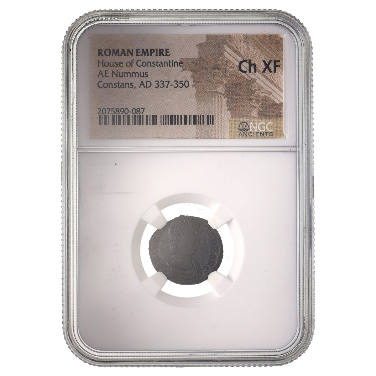 Constans Late Roman Bronze Coin AD 337-350 NGC CH-XF Ancient