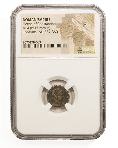 Constans Late Roman Bronze Coin AD 337-350 NGC F Ancient — image 4
