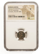 Constans Late Roman Bronze Coin AD 337-350 NGC F Ancient