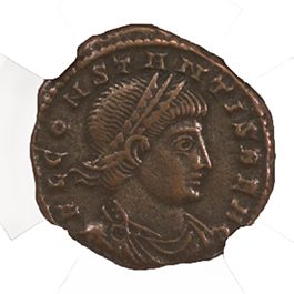 Constans Late Roman Bronze Coin AD 337-350 NGC XF Ancient — image 2