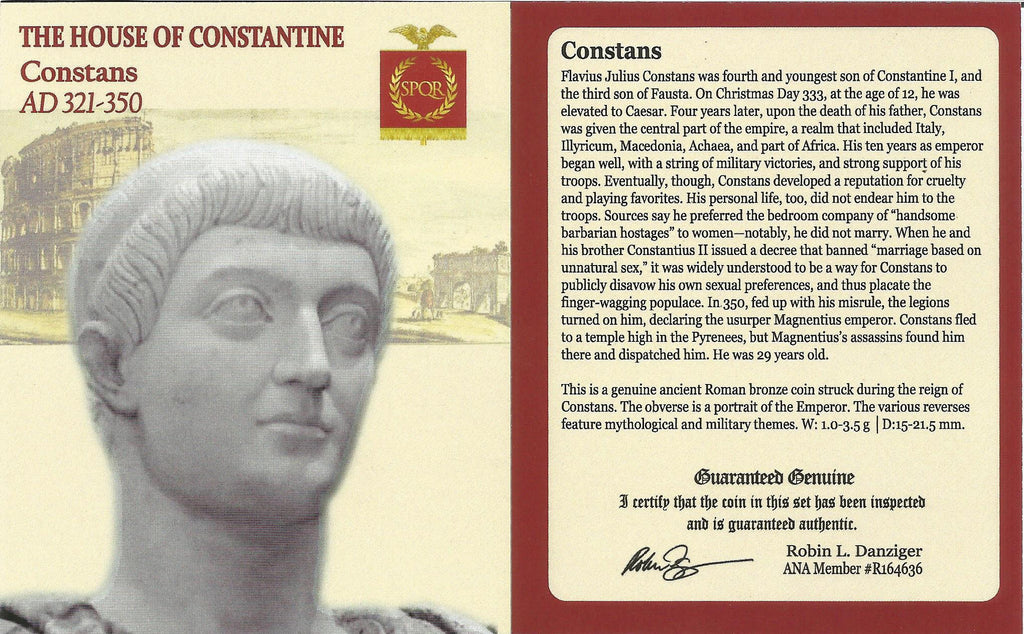 Constans Late Roman Bronze Coin AD 337-350 NGC XF Ancient — image 3