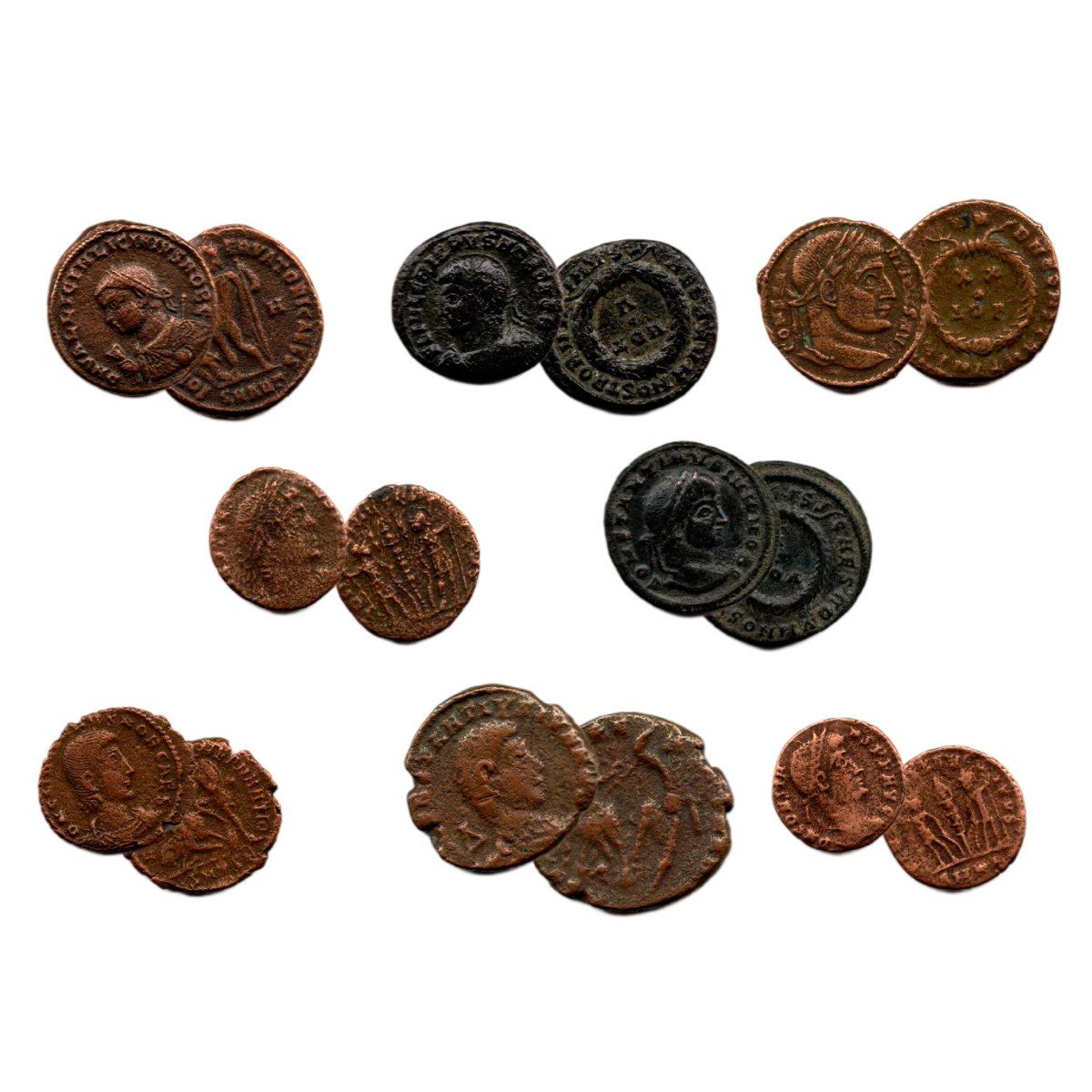 Constantine Dynasty: Box of 8 Roman Bronze Coins (Eight-Coin Box) - image 2