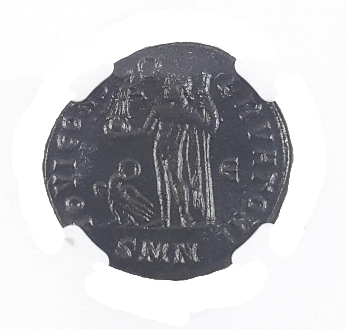 Constantine I (AD 272–337) Roman Empire AE Jovi Conservatori NGC XF representative stock photograph 4