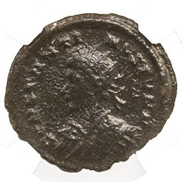 Constantine II Bronze Nummus AD 337-340 London Mint NGC F Roman Coin — image 2