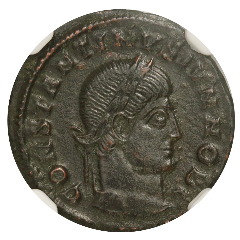 Constantine II Bronze Nummus AD 337-340 NGC AU Ancient Roman Coin — image 2