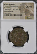 Constantius I BI Nummus AD 305-306 NGC CH-VF Ancient Roman Coin
