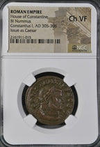 Constantius I BI Nummus AD 305-306 NGC CH-VF Ancient Roman Coin
