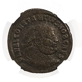 Constantius I BI Nummus AD 305-306 NGC F Ancient Roman Coin — image 2